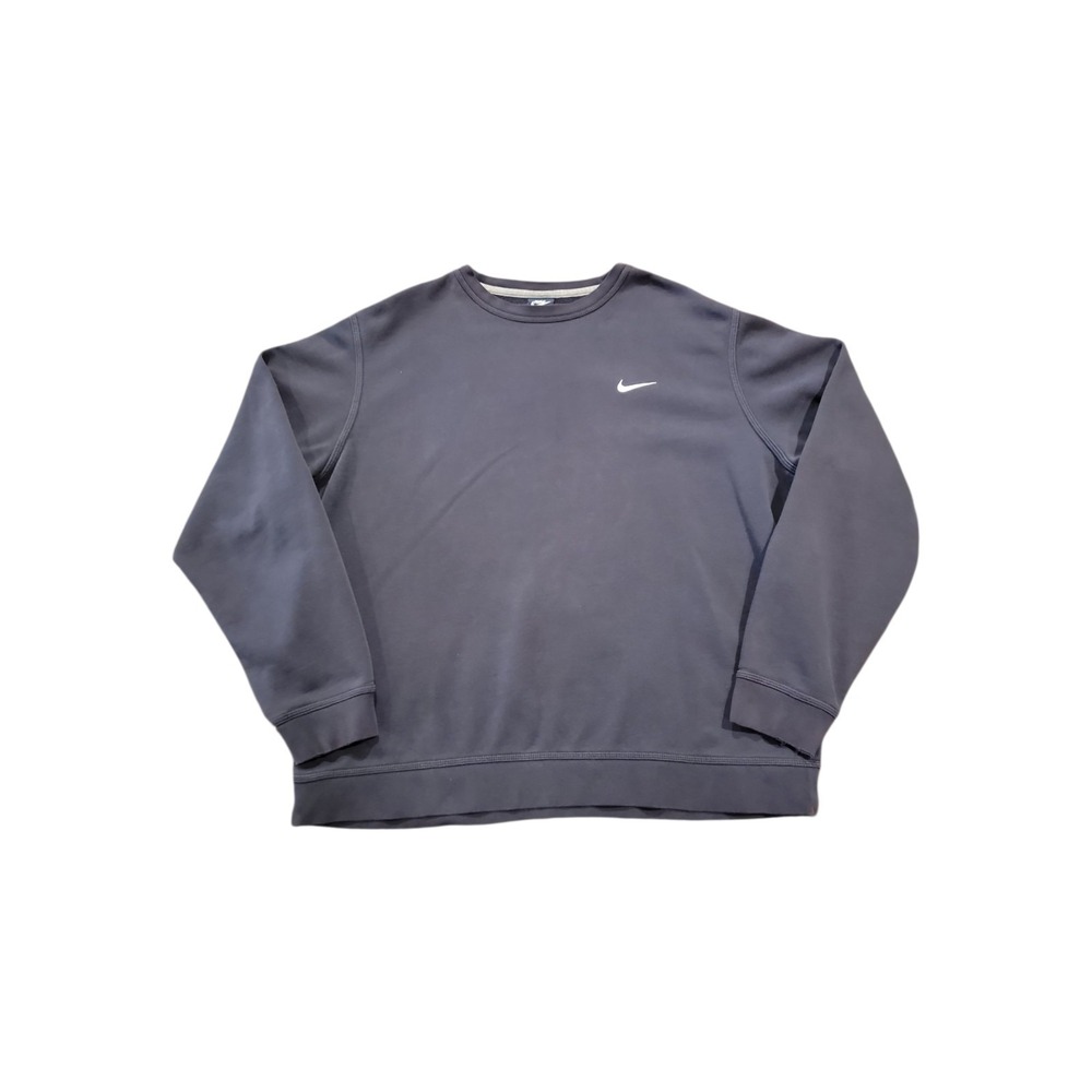 Vintage Nike Small Swoosh Crewneck Sweatshirt Black XXL Worn Cuffs Malaysia